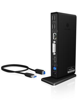 ICY BOX IB-DK2241AC Dockingstation | 11-in-1 USB 3.0 Hub mit HDMI DVI LAN & Audio