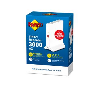 AVM FRITZ!Repeater 3000 AX – WLAN Repeater mit Wi-Fi 6 Triband Mesh & bis zu 4200 Mbit/s