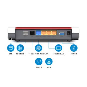 Preview: FRITZ!Box 7632 Wi-Fi 7 Router – Dual-Band WLAN Gigabit-LAN
