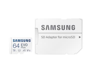 Samsung EVO plus  64 GB MicroSDXC UHS-I Class 10 Speicherkarte mit SD-Adapter MB-MC64KA