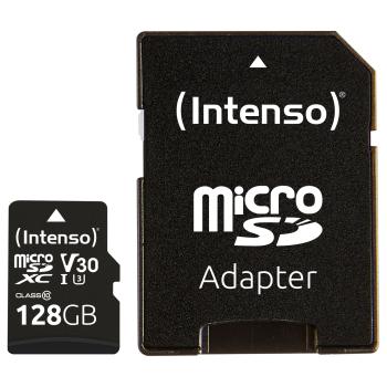 Preview: Intenso 128GB MicroSDXC Speicherkarte Professional inkl. SD Adapter