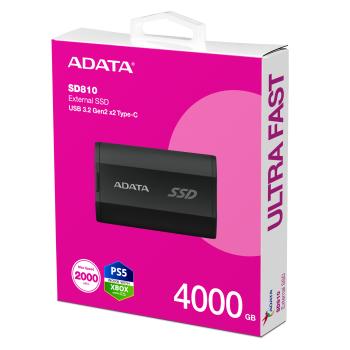 4TB ADATA SD810 (schwarz, USB-C 3.2 Gen 2x2 (20 Gbit/s))