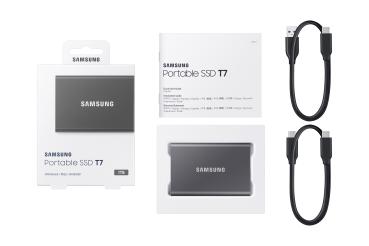 1TB Samsung Portable T7 USB 3.2 Gen2 Titan Gray retail externe SSD