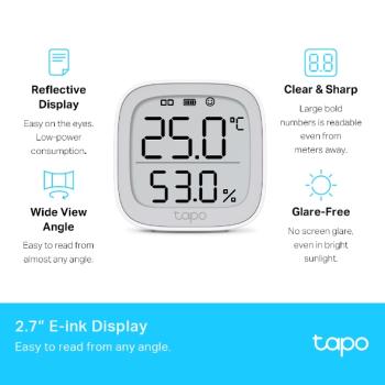 TP-Link Tapo T315 Temperatur- & Feuchtigkeitssensor – E-Ink Display Smart Home