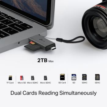 Preview: TP-Link UA430D USB-Kartenleser für SD und microSD – USB 3.1