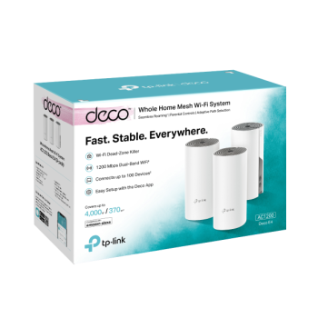 TP-LINK Deco E4 Mesh-WLAN 3-Pack (Router. 2 Extender) (AC1200)