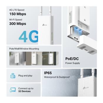 Preview: TP-Link TL-MR100-Outdoor 4G 300 Mbps Wi-Fi Outdoor Router