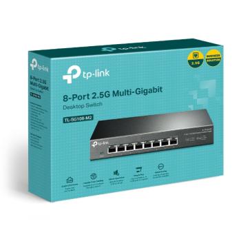TP-Link TL-SG108-M2 8-Port 2,5G Gigabit Switch – Unmanaged, 8× 2,5-Gbit/s, lüfterlos