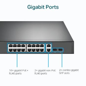 TP-Link TL-SG1218MP 18-Port Gigabit PoE+ Switch 250W Rackmount