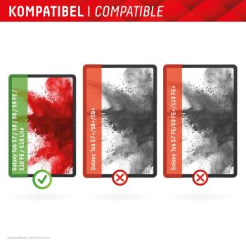 DISPLEX Tablet Glass (9H) Samsung Tab S8/S9/S9FE/S10FE/S10 Lite Eco-Montagerahmen L-Form, unzerbrechlich, ultra-dünn, unsichtbar