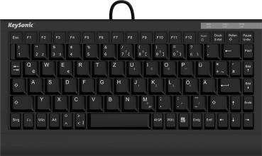 KeySonic ACK-595C+ (US) Mini SoftSkin PS/2-USB black