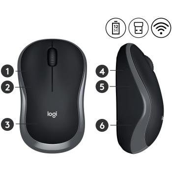 Preview: Logitech M185 Wireless schwarz / grau