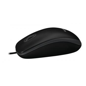 Preview: Logitech B100 USB Maus schwarz – 3 Tasten, optisch, kabelgebunden, für Büro & Homeoffice