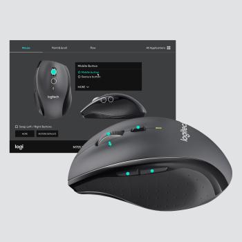 Logitech M705 Wireless Maus – Kabellos Laser USB 7 Tasten ergonomisch grau