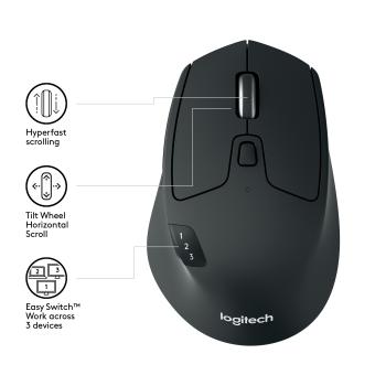 Logitech M720 Triathlon Maus – Kabellos RF & Bluetooth optisch 1000 DPI  Multi-Device