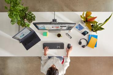 Logitech MX Keys Wireless Tastatur DE QWERTZ – Business Keyboard kabellos Multi-Device beleuchtet USB-C Akku