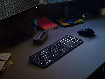 Logitech MX Keys Wireless Tastatur DE QWERTZ – Business Keyboard kabellos Multi-Device beleuchtet USB-C Akku