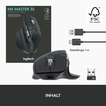 Logitech MX Master 3S kabellose Mouse ergonomisch graphite