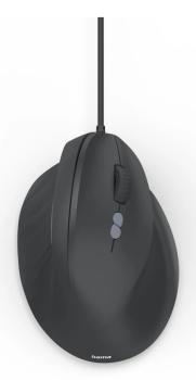 Hama ECM-500R Ergonomische Vertikalmaus 1800 DPI Schwarz 7 Tasten