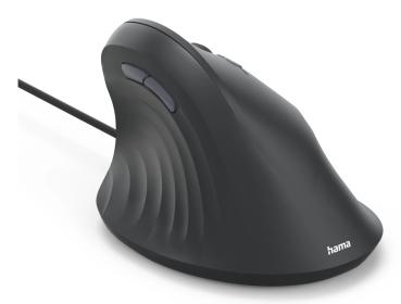 Preview: Hama ECM-500R Ergonomische Vertikalmaus 1800 DPI Schwarz 7 Tasten