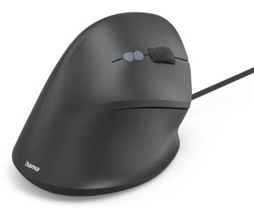 Preview: Hama ECM-500R Ergonomische Vertikalmaus 1800 DPI Schwarz 7 Tasten