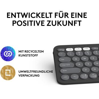 Logitech K380 Pebble Keys2 Bluetooth black QWERTZ DE