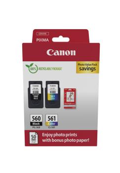 Canon PG 560 & CL 561 2er Multipack Original Tintenpatrone inkl. Fotopapier für PIXMA TS5350 PIXMA TS5351 PIXMA TS5352
