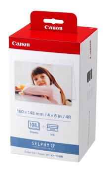 Canon Selphy KP-108 IN 108 Blatt Fotopapier 10X15 inkl. Farbband