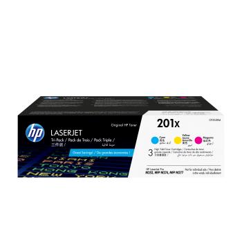 HP 201X CF253XM 3er-Pack Original Toner Cyan Magenta Gelb bis zu 2.300 Seiten
