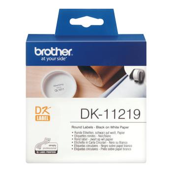 Preview: Brother Versandetiketten DK-11219 weiß 12 mm 1.200 St.
