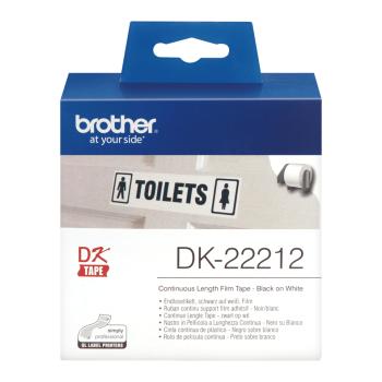 Preview: Brother DK-22212 Endlosetiketten 62 mm Schwarz auf Weiß 15,24 m Original