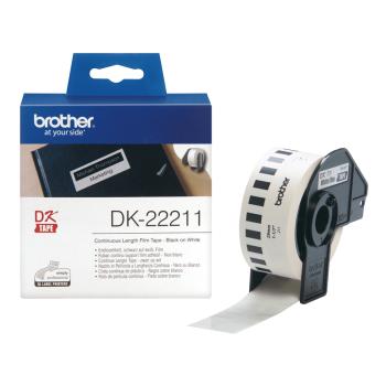 Brother DK-22211 Endlosetiketten 29 mm Schwarz auf Weiß 15,24 m Original