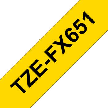Brother TZe-FX651 Flexi-Tape 24 mm Schwarz auf Gelb 8 m Original
