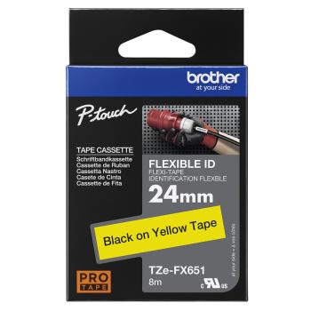 Brother TZe-FX651 Flexi-Tape 24 mm Schwarz auf Gelb 8 m Original