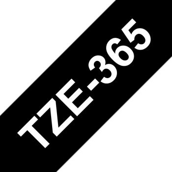 Brother Schriftband TZe-365 (lam.) Wei auf Schwarz 36mm x 8m