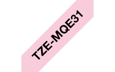 Preview: Original Brother TZe-MQE31 TZe Schriftband 12 mm Schwarz auf Rosa 8 m