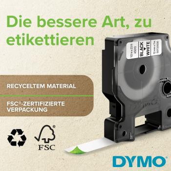 Preview: DYMO S0720720 D1 Original Etikettenband Schwarz auf Rot – 9 mm x 7 m