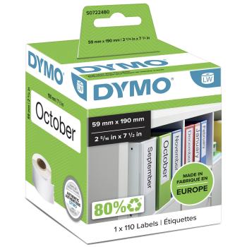DYMO S0722480 LabelWriter Original Ordnerrücken-Etiketten – 59 x 190 mm, 110 Stück