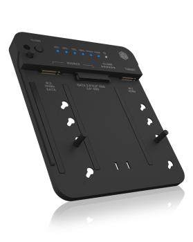 ICY BOX IB-2913MCL-C31 USB-C 3.2 Klon- und DockingStation für 2x M.2 NVMe/SATA SSD und 3,5"/2,5" HDD/SSD