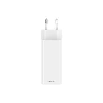 HAMA Schnellladegerät GaN 2x USB-C PD 1x USB-A QC 65W Weiss