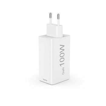 HAMA Schnellladegerät GaN 2x USB-C PD 1x USB-A QC 65W Weiss