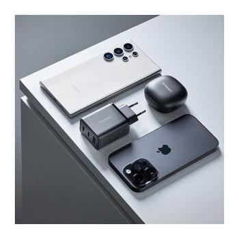 Preview: Intenso Power Adapter W65ACC Gan, Schwarz 65 Watt Netzteil, Zwei USB-C Anschlüsse und einem USB-A Anschluss