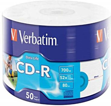 Verbatim CD-R 700MB 52x Rohlinge – 50er Pack Data Life Slim Case