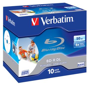 Preview: Verbatim BD-R DL 50GB 6x Blu-ray Rohlinge 10er Pack Jewelcase printable
