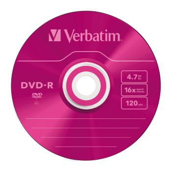 Preview: Verbatim DVD-R Colour 4,7GB 16x Speed – 5er Pack Slimcase