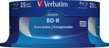 Verbatim BD-R Datalife 25GB 6x 25er Spindel | Blu-ray Rohlinge Cakebox