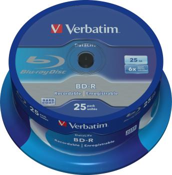 Preview: Verbatim BD-R Datalife 25GB 6x 25er Spindel | Blu-ray Rohlinge Cakebox