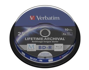 Verbatim M-Disc BD-R 25GB 4x 10er Cakebox printable