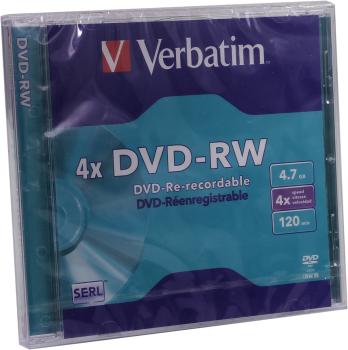 Preview: Verbatim DVD-RW 4,7 GB 4x Matt Silver – Wiederbeschreibbare DVD 4x Speed, Jewel Case