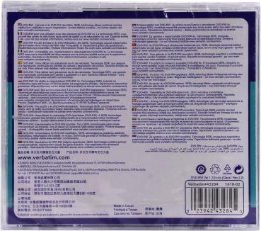 Preview: Verbatim DVD-RW 4,7 GB 4x Matt Silver – Wiederbeschreibbare DVD 4x Speed, Jewel Case